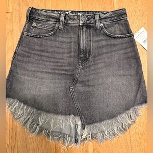 NWT FREE PEOPLE We The Free Charcoal Denim Skirt Sz 26
